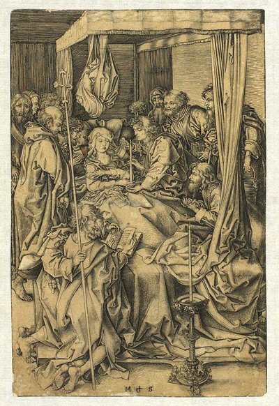 La muerte de la Virgen de Martin Schongauer